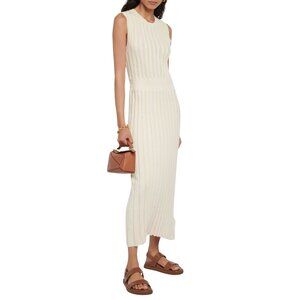 Varley Florian ribbed-knit maxi dress Cream $168 NWOT Small